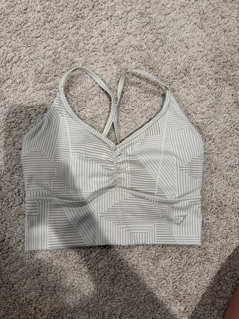 Gymshark tan Geometric Strappy Sports Bra